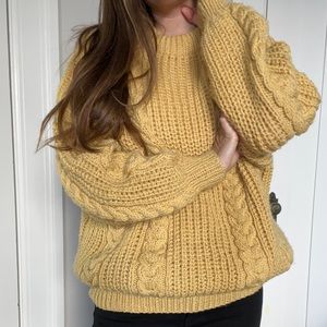 Oversized Chunky Mustard Sweater